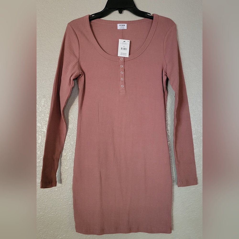Heidi Long Sleeve Henley Mini Dress